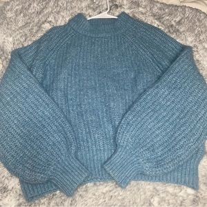 Blue Cropped Sweater
